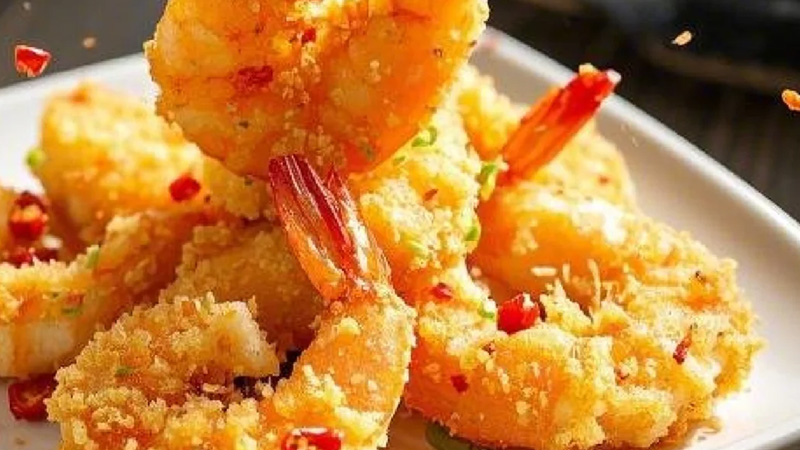 油炸裹浆虾仁生产工艺流程